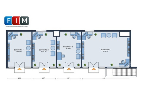 Bürofläche mieten, pachten in Bünde, 137,84 m² Bürofläche, 3 Zimmer