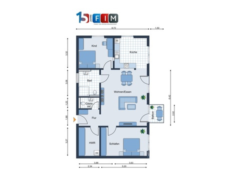 Etagenwohnung mieten in Melle, 99,11 m² Wohnfläche, 3 Zimmer