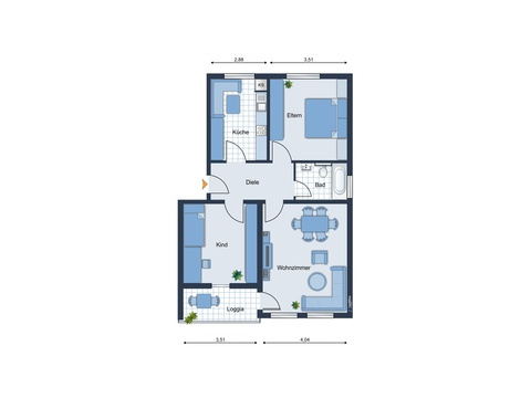 Etagenwohnung kaufen in Osnabrück, 70,66 m² Wohnfläche, 3 Zimmer