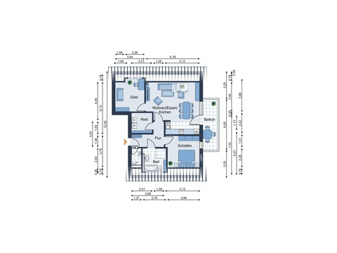 Dachgeschosswohnung kaufen in Detmold, 85,15 m² Wohnfläche, 3 Zimmer