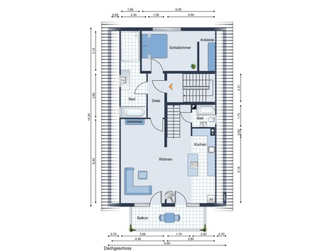 Maisonette- Wohnung kaufen in Leverkusen, 77,51 m² Wohnfläche, 2 Zimmer