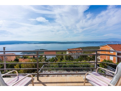 Meerblick von der Terrasse des Hauses H3821 bei Crikvenica in Kroatien.