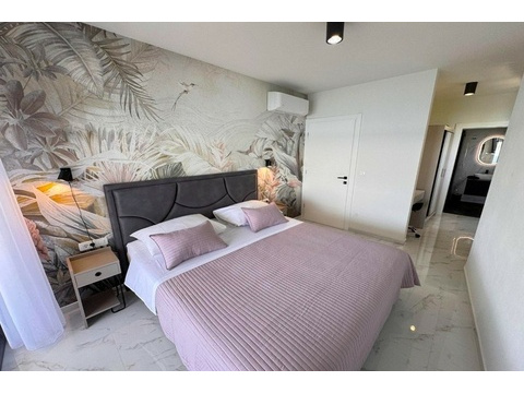 Schlafzimmer mit Fototapete