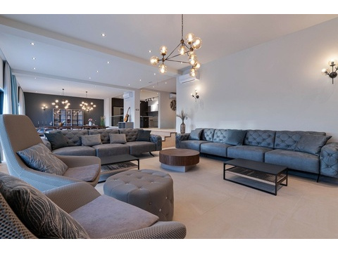 Großer Wohnbereich mit zwei Sofas