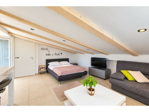 Studio mit Schlafbereich und Sofa