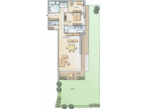 Terrassenwohnung kaufen in Salzburg, mit Stellplatz, 124,2 m² Wohnfläche, 3 Zimmer